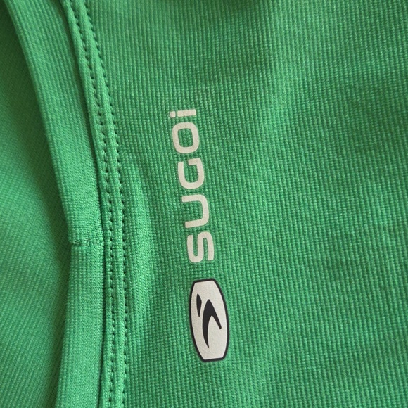 MEN'S SUGOI LONG SLEEVE SHIRT GREEN GRAY MESH CYCLING RUNNING SPORTS SWIMMING - Picture 7 of 7